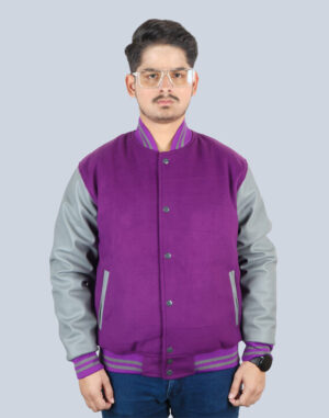 Purple and Grey varsity jacket