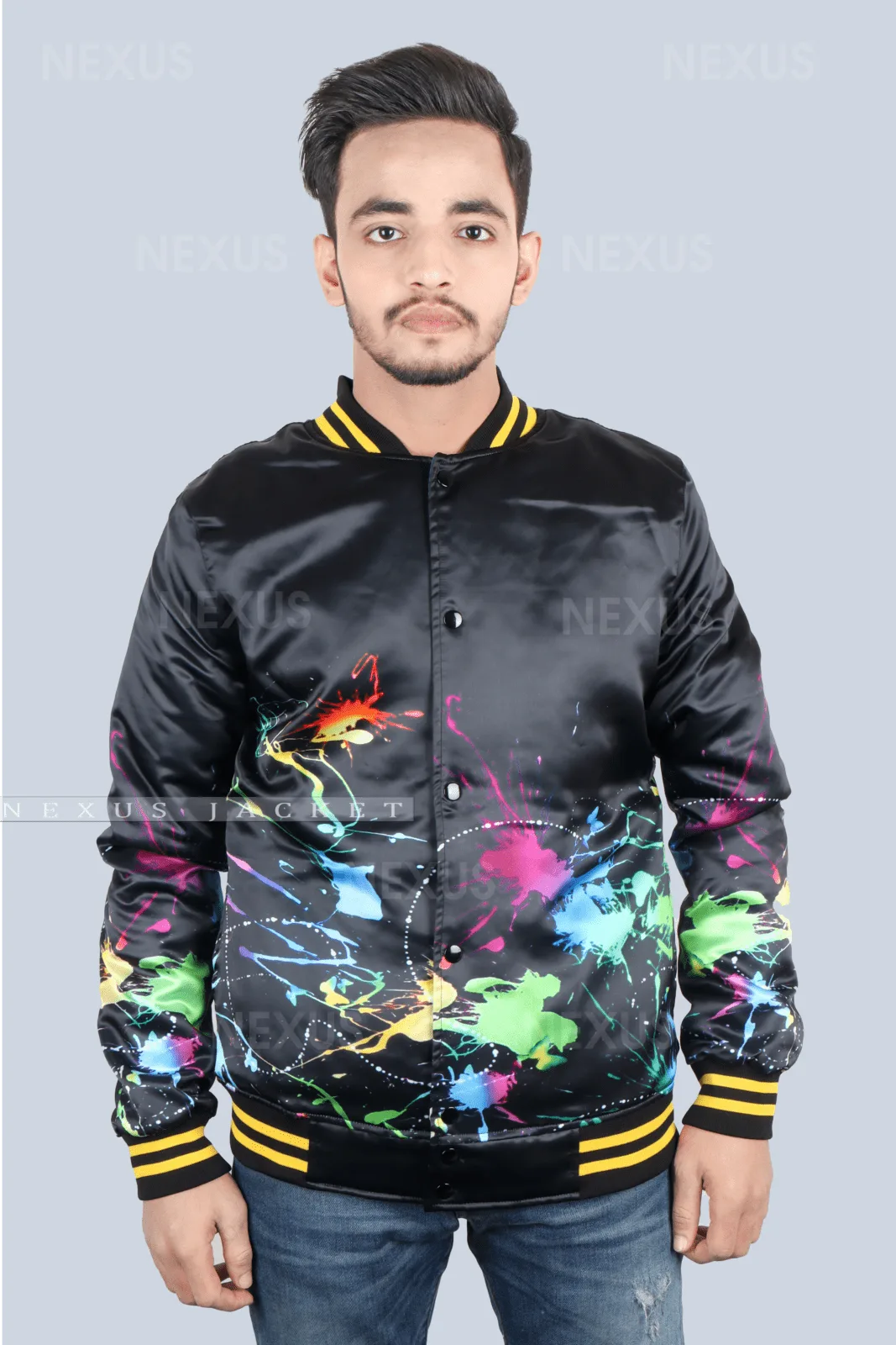 Satin Bomber Varsity Jacket Mens - Nexus Jacket