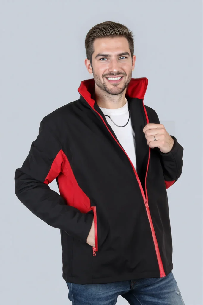 Black and Red Premium Men Softshell Jacket