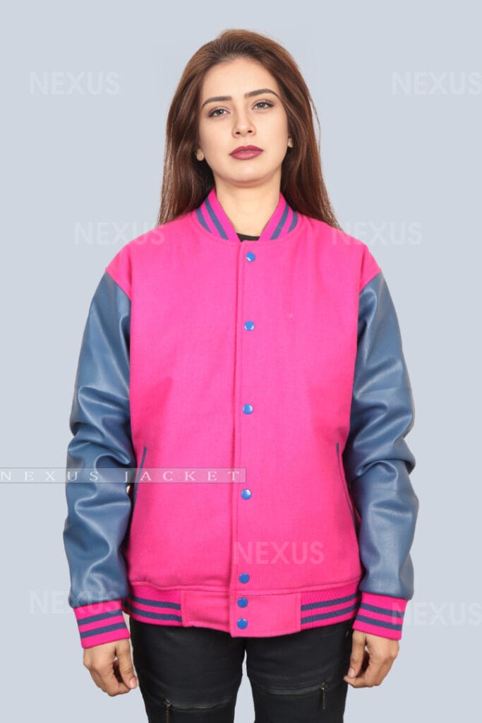 Varsity Jacket Pink Blue ladies