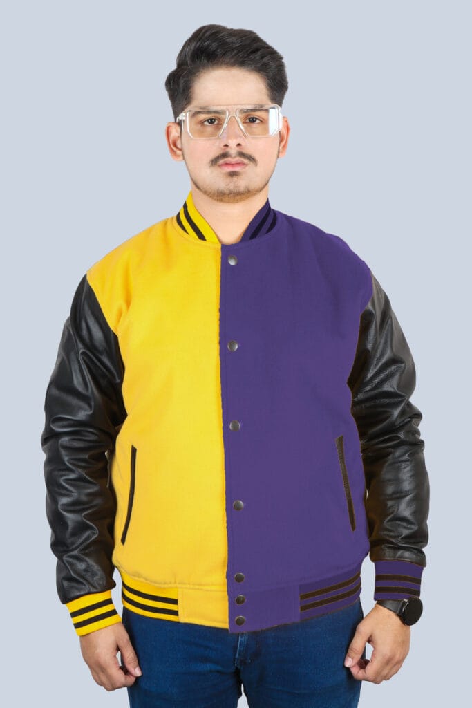 Two Tone Wool Varsity Jacket