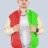 Two Tone Wool Varsity Jacket