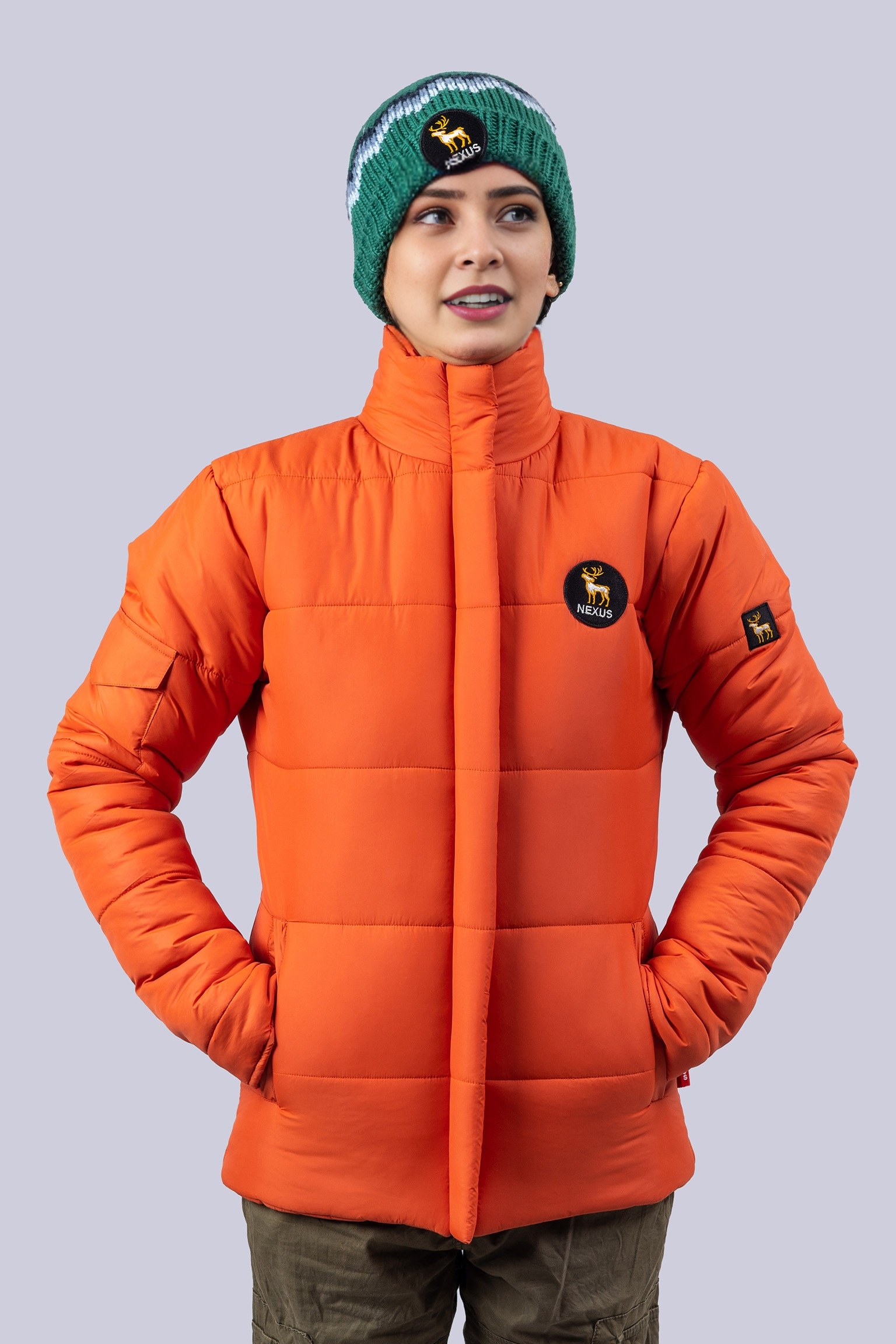 Coral Woman Puffer Jacket