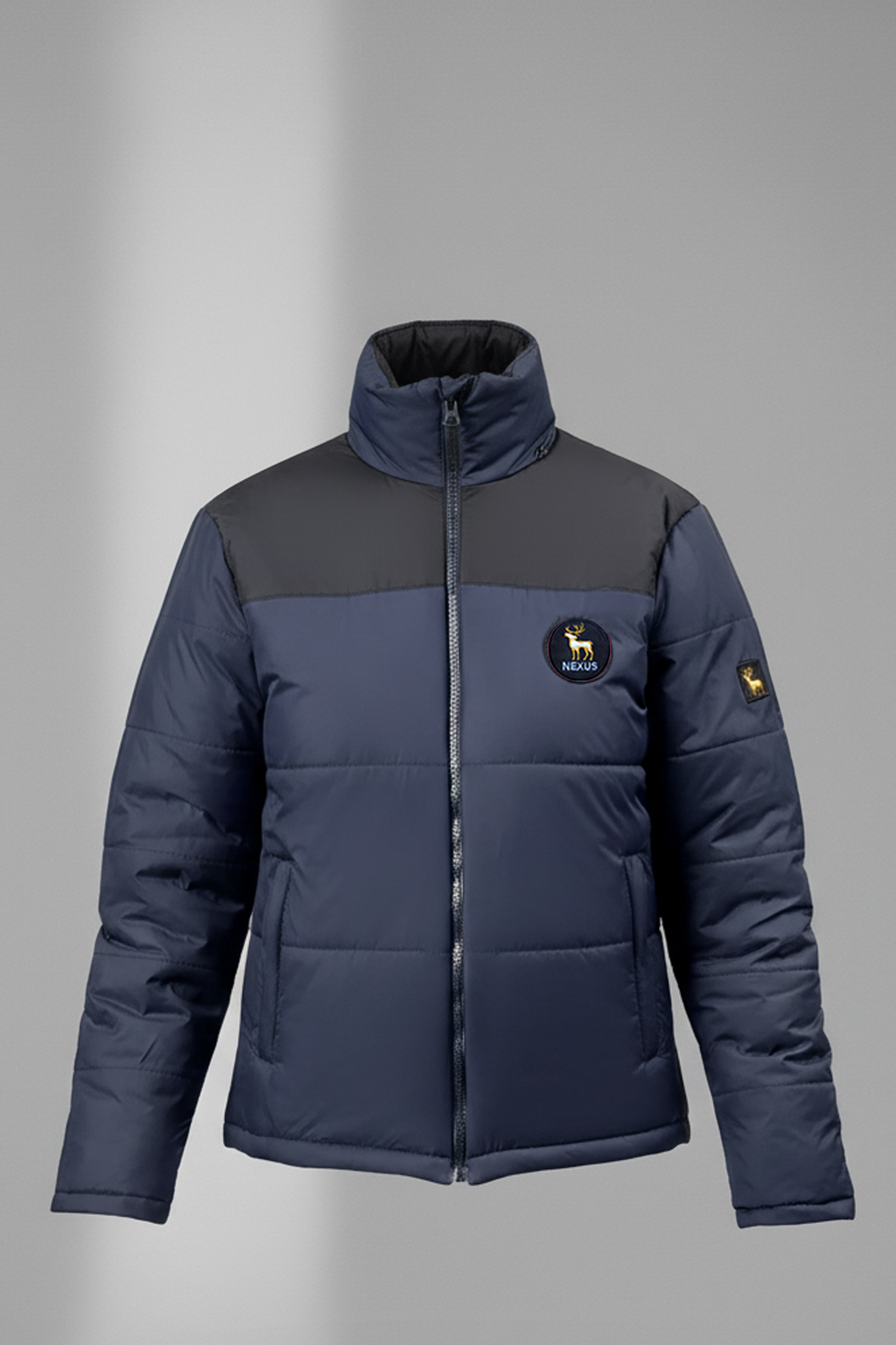 Women Puffer Jacket (Blue & Black)