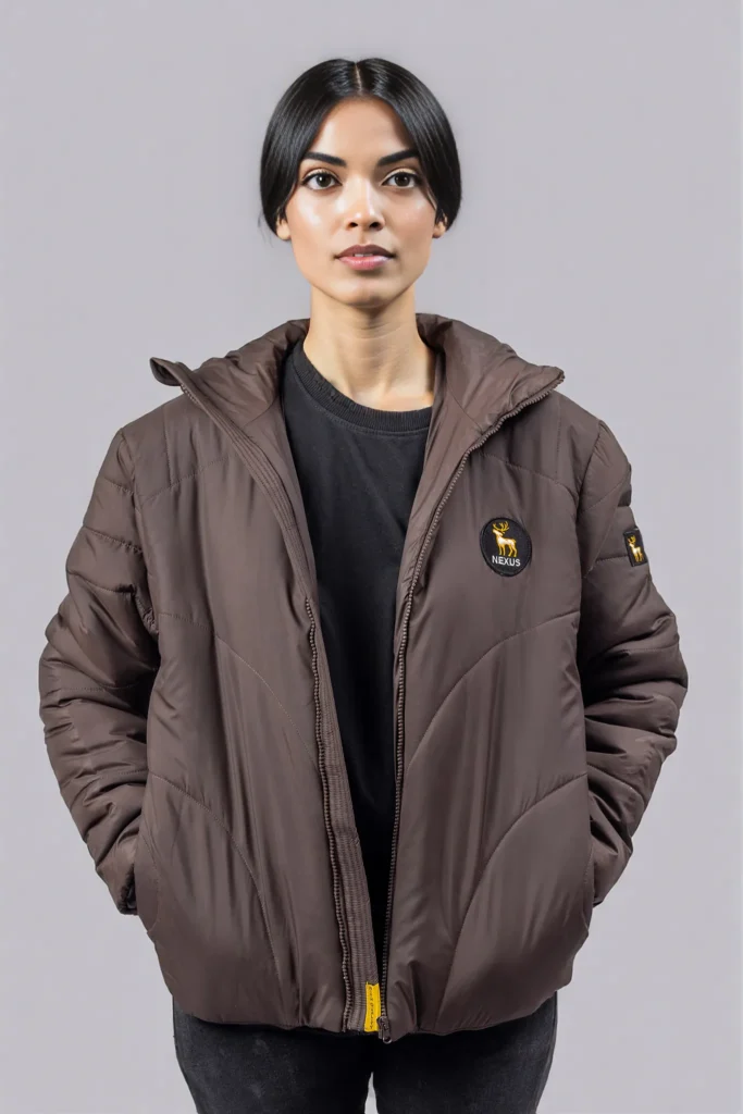 Chocolate woman puffer jacket