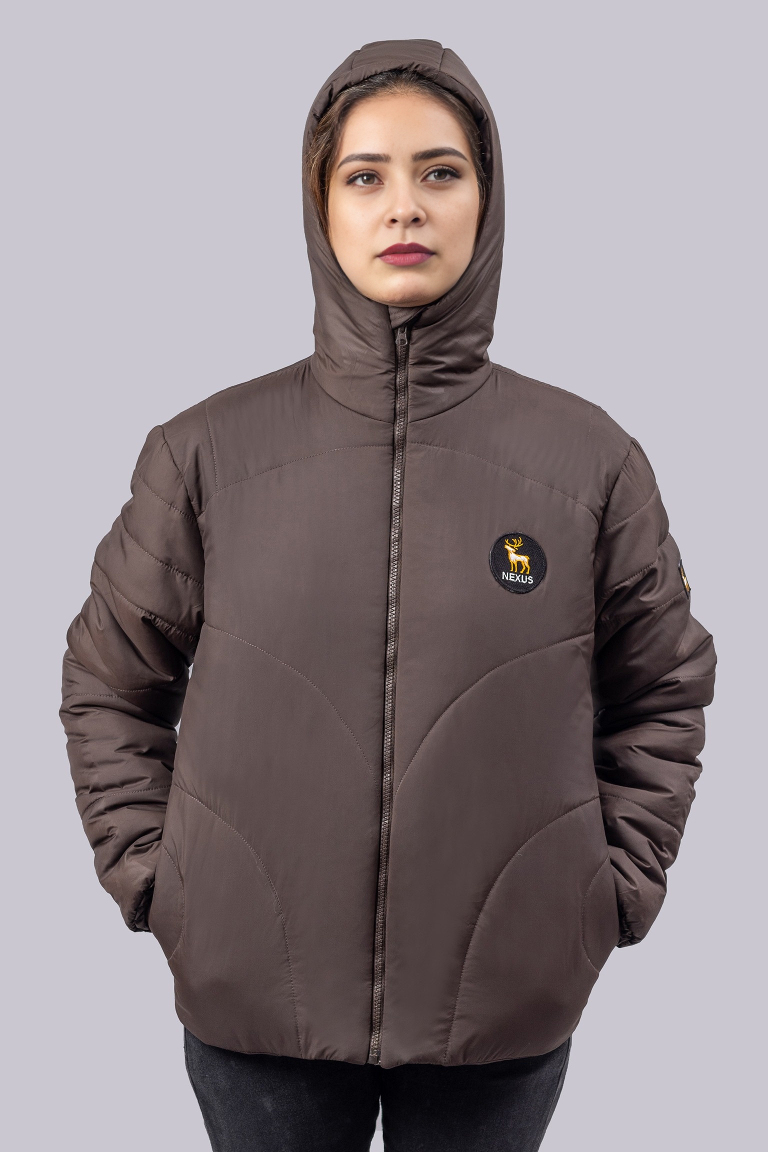 Chocolate woman puffer jacket