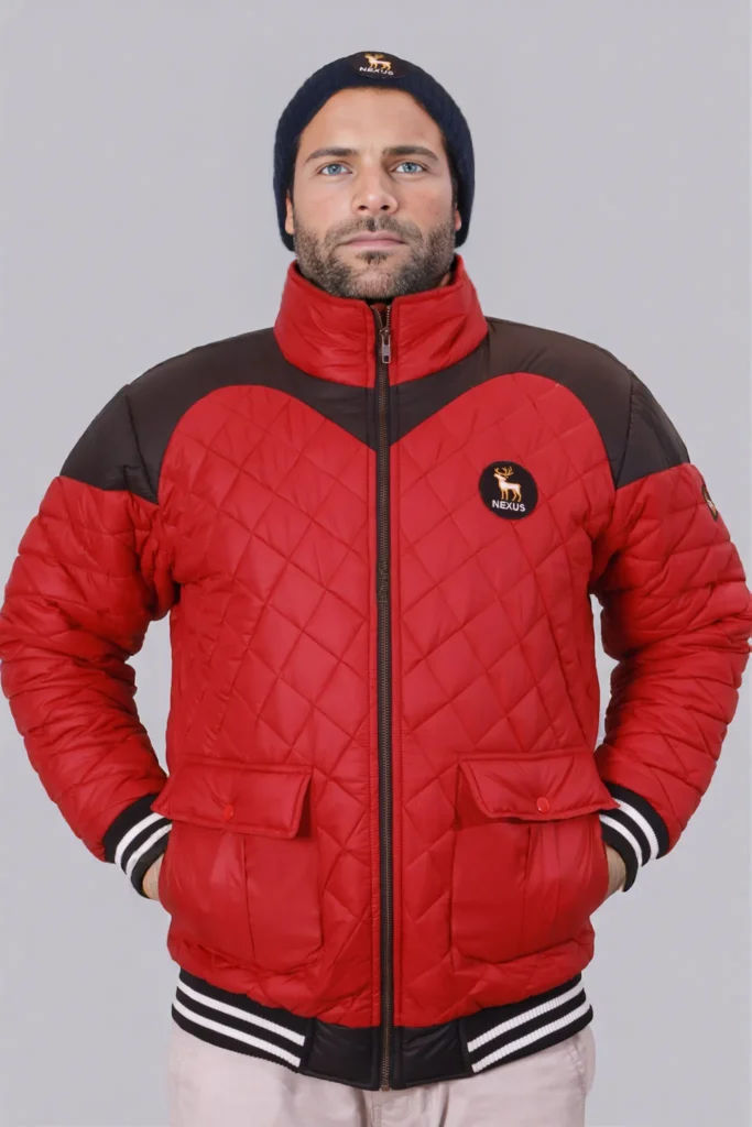 Red Jacket with Black Shoulder combination