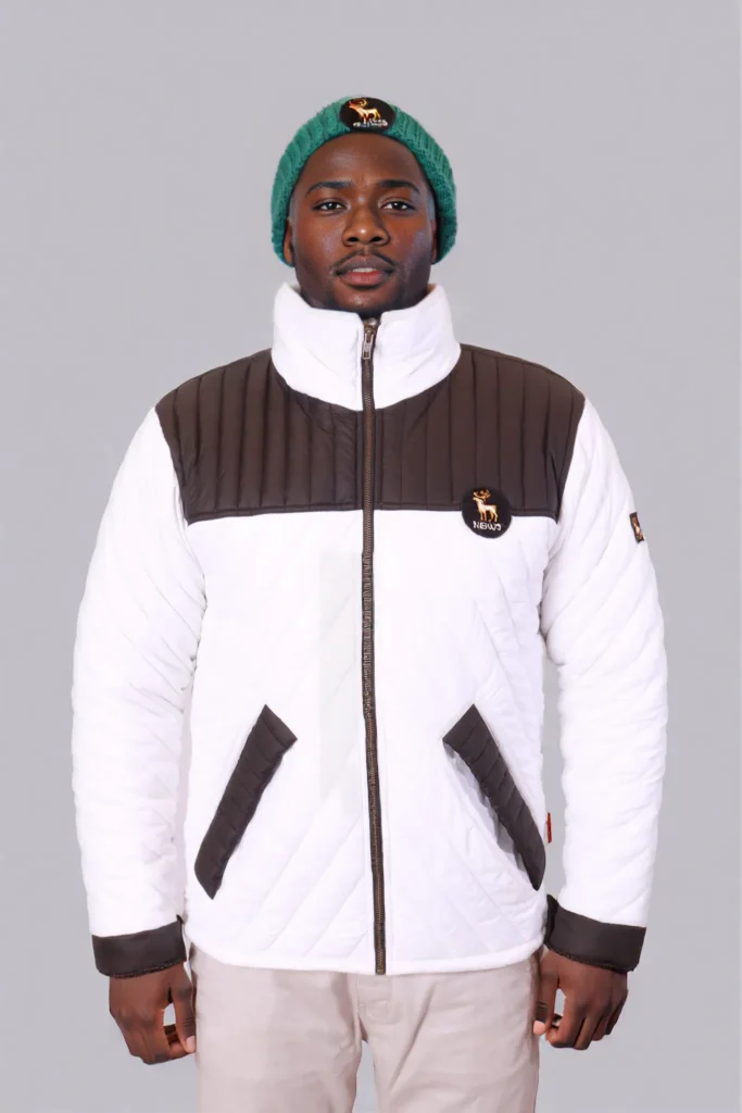 White & Black Full-Sleeve Jacket