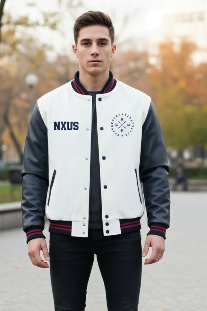 Custom Blue & White Varsity Jacket