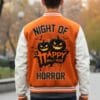 Custom Orange & White Varsity Jacket - Halloween Edition