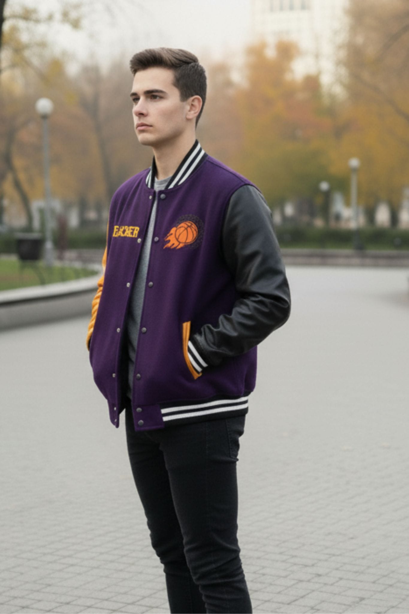 Custom Orange & White Varsity Jacket