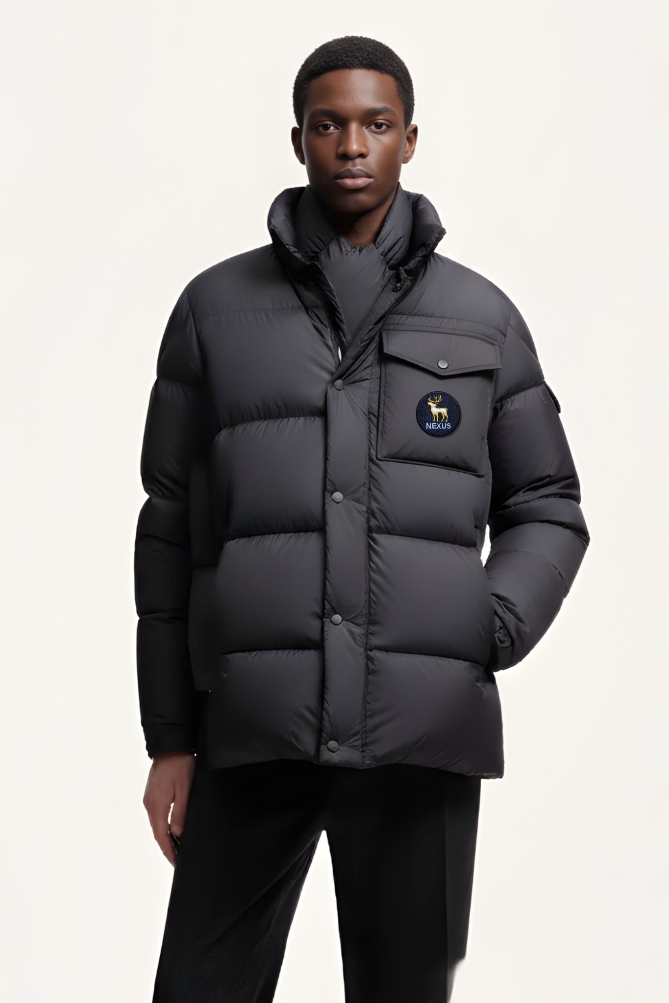 Nexus Black Charcoal Puffer Jacket
