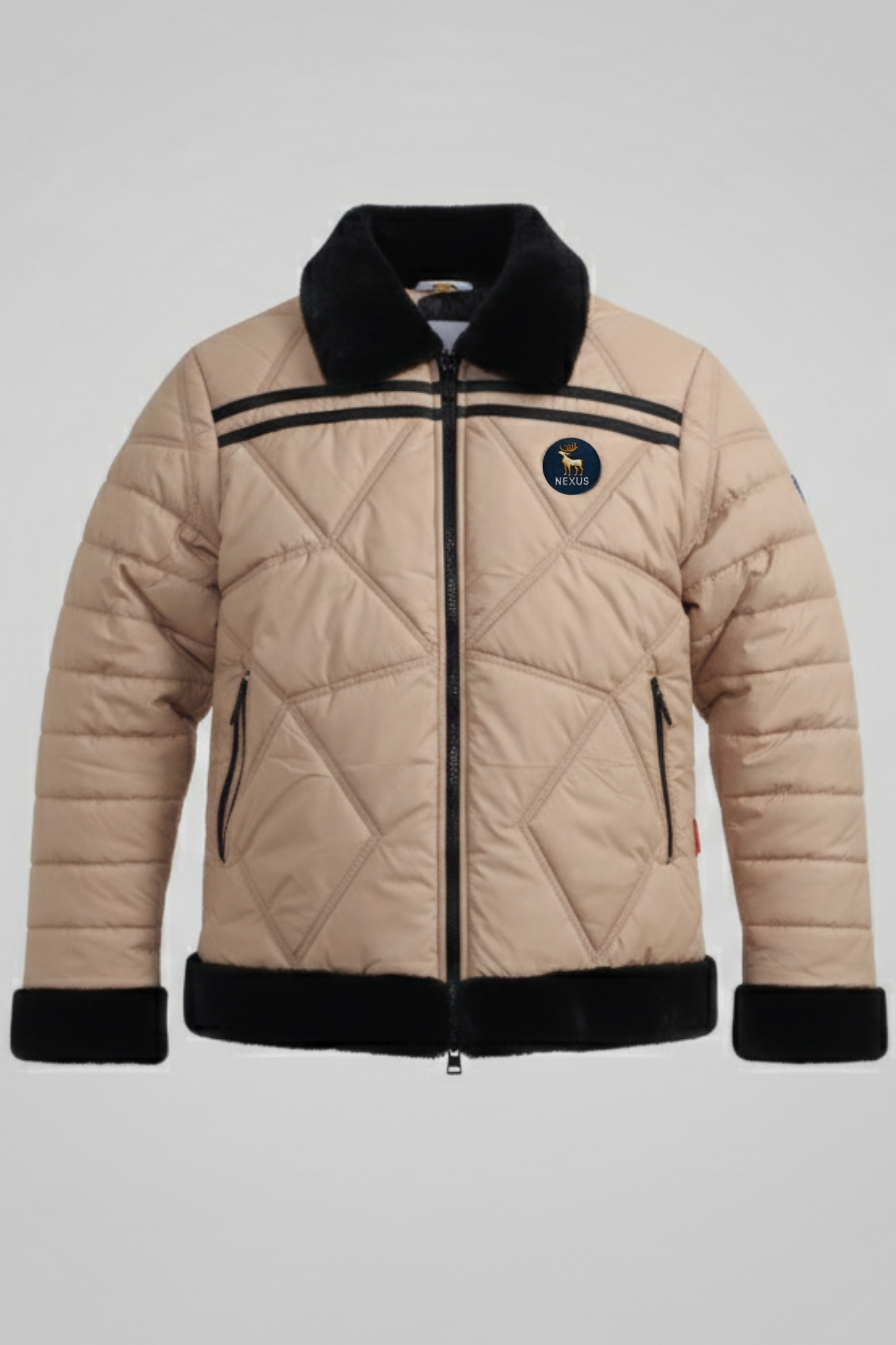 Nexus Beige Furr Puffer Jacket