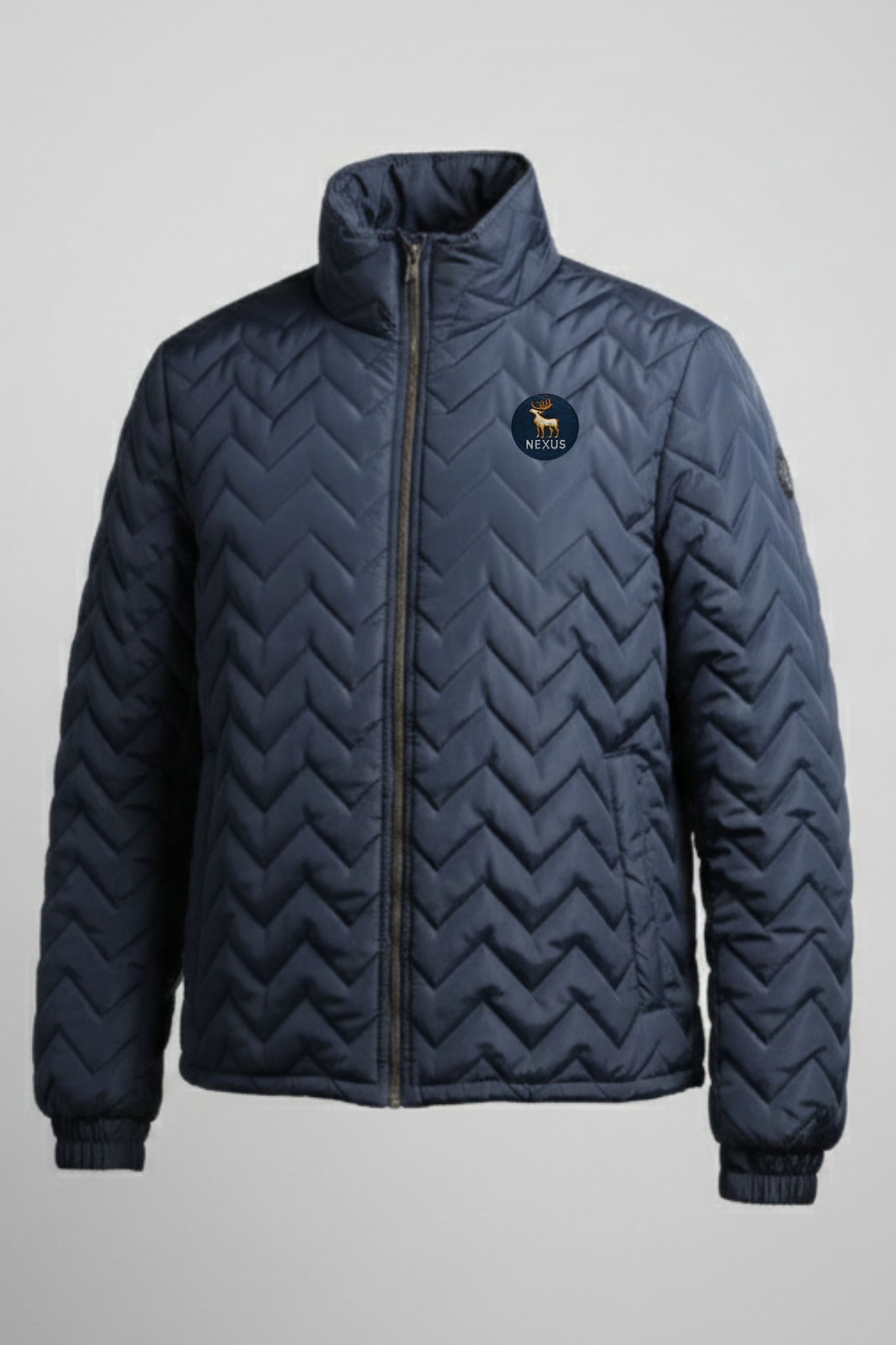 Nexus Blue Zig Zag Puffer Jacket