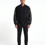 Custom Luxury Men Varsity Jacket 28oz Melton Wool Genuine Leather Sleeves Oversized Streetwear Letterman Coat OEM Custom Logo