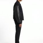 Custom Luxury Men Varsity Jacket 28oz Melton Wool Genuine Leather Sleeves Oversized Streetwear Letterman Coat OEM Custom Logo view 3