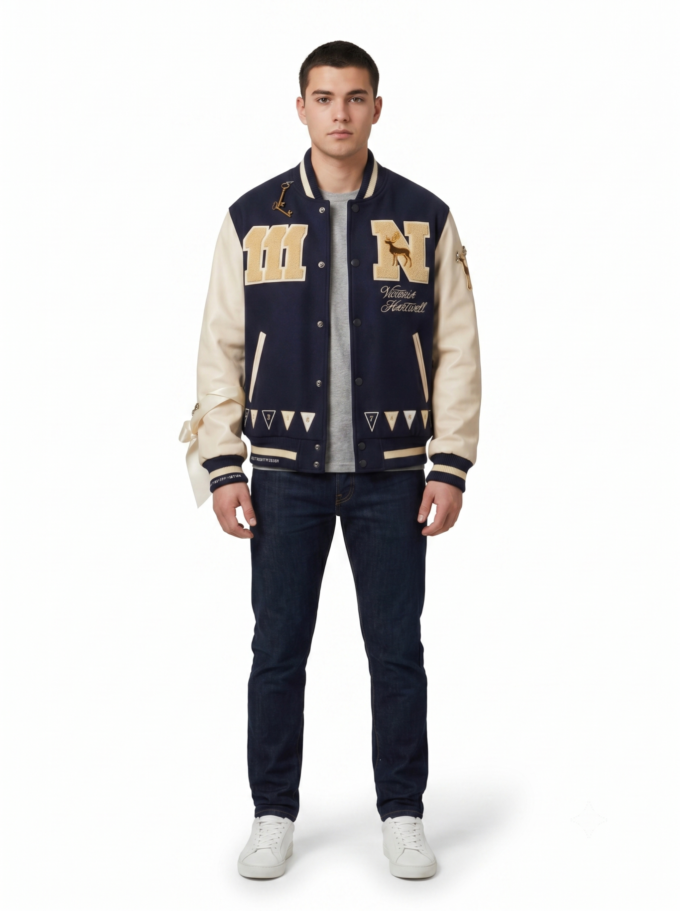 Custom Men's Wool Leather Varsity Jacket Heavyweight Embroidered Letterman Baseball Coat College High School OEM ODM