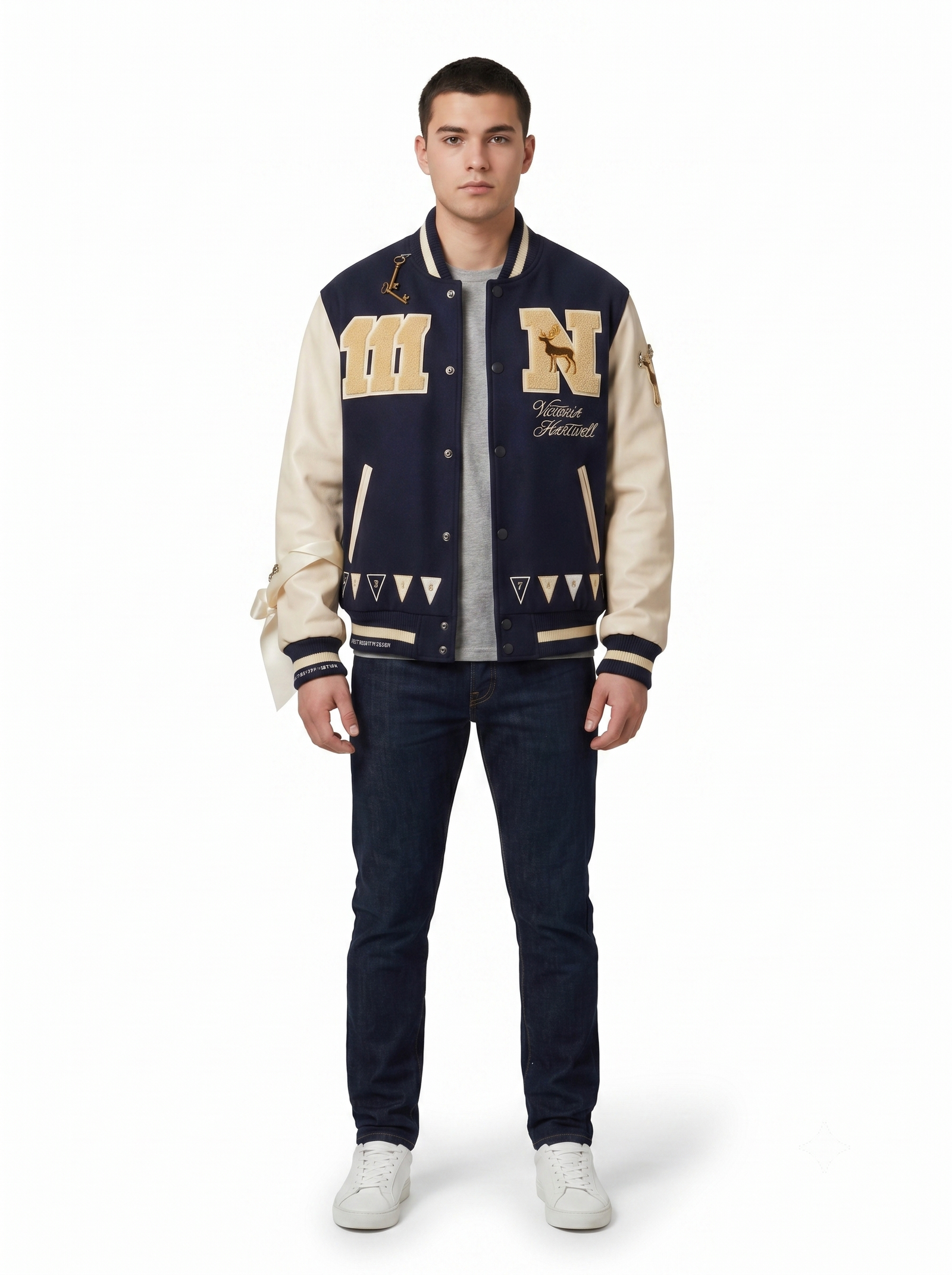 Custom Men's Wool Leather Varsity Jacket Heavyweight Embroidered Letterman Baseball Coat College High School OEM ODM