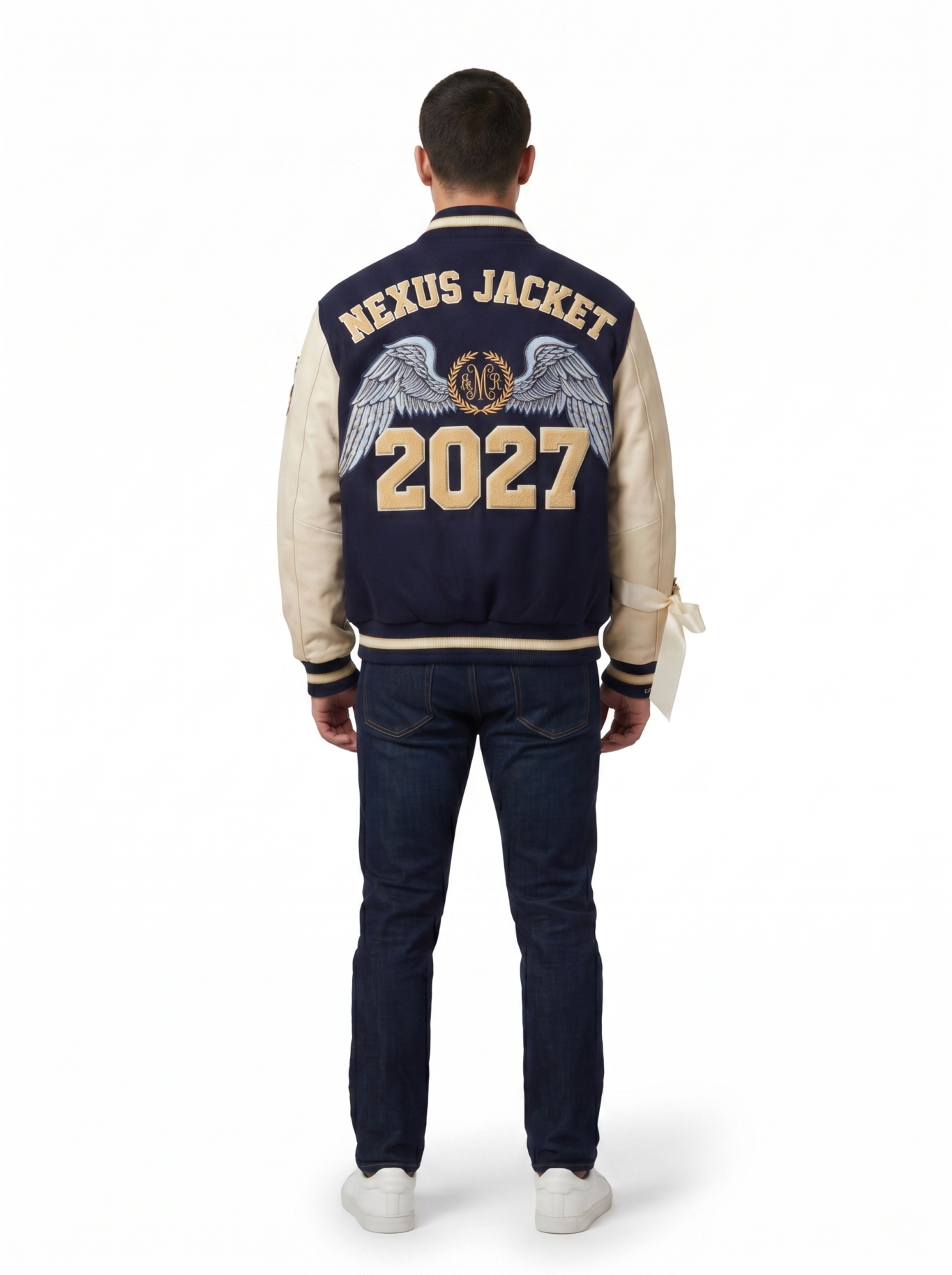 Custom Men's Wool Leather Varsity Jacket Heavyweight Embroidered Letterman Baseball Coat College High School OEM ODM view 2