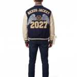 Custom Men's Wool Leather Varsity Jacket Heavyweight Embroidered Letterman Baseball Coat College High School OEM ODM view 2