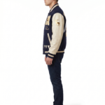 Custom Men's Wool Leather Varsity Jacket Heavyweight Embroidered Letterman Baseball Coat College High School OEM ODM view 3
