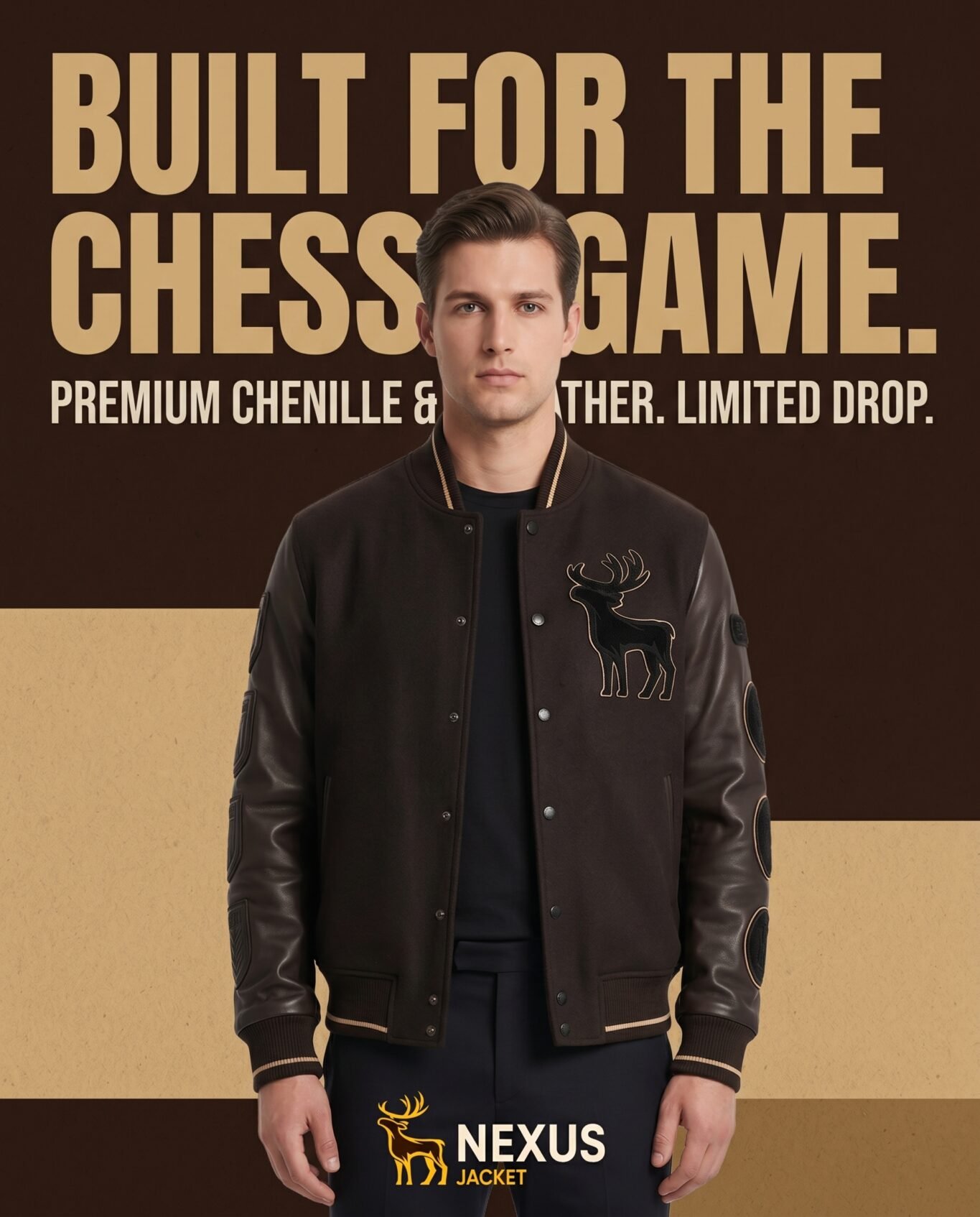 Custom Ultra Luxury Varsity Jacket Men Cashmere Wool Body Lambskin Leather Sleeve Oversized Streetwear Bomber Jacket OEM Factory view 5