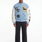 Luxury Custom Wool Melton Leather Varsity Jacket Oversized Men Heavyweight Letterman Coat Maximalist Embroidery OEM Factory