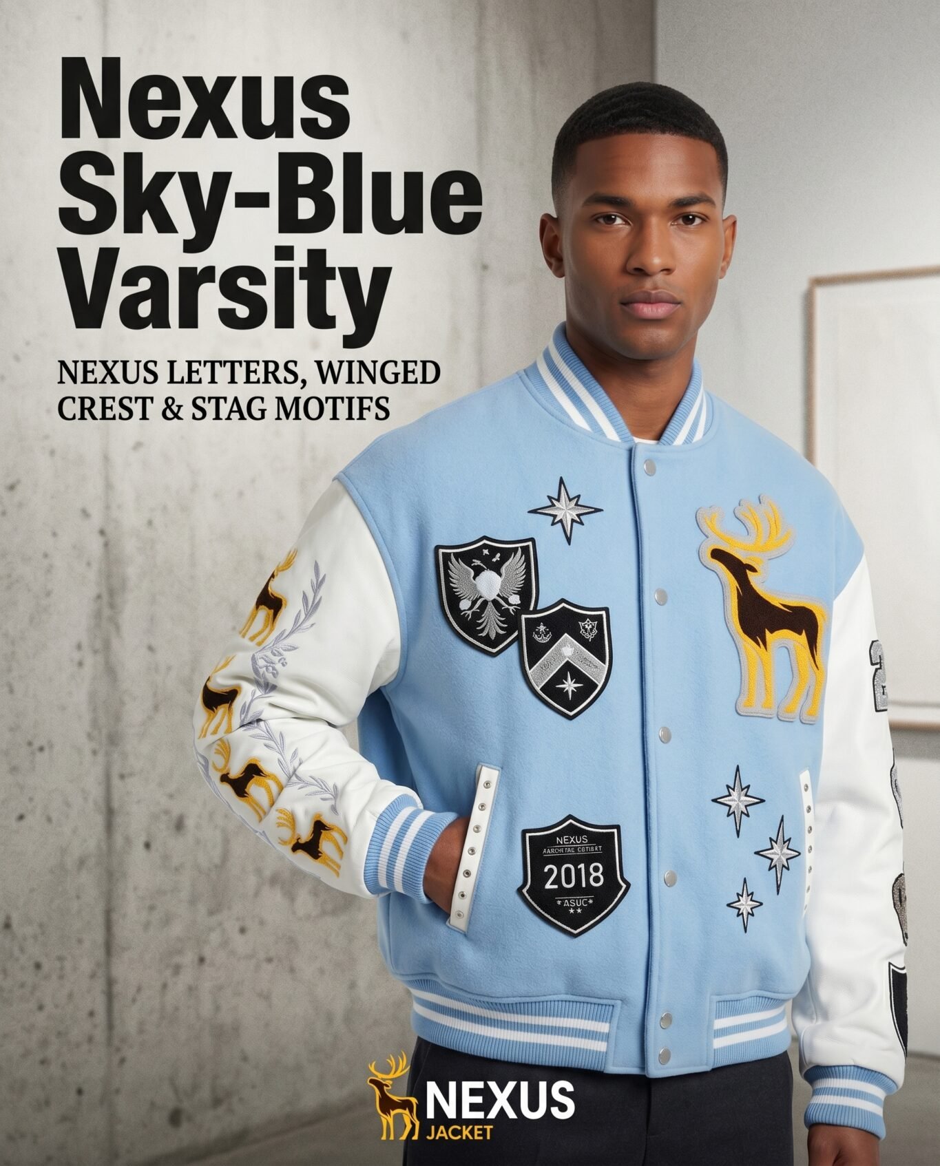 Luxury Custom Wool Melton Leather Varsity Jacket Oversized Men Heavyweight Letterman Coat Maximalist Embroidery OEM Factory view 5