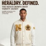Luxury Pearl White Varsity Jacket Wool Cashmere Leather Sleeves Custom Gold Bullion Embroidery Men's B2B Streetwear Nexus Jacket view 5