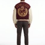 Maximalist Royal Varsity Jacket 32oz Wool Melton & Lambskin Leather Heavy Embroidered Streetwear Bomber Coat Custom Logo OEM view 2