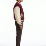 Maximalist Royal Varsity Jacket 32oz Wool Melton & Lambskin Leather Heavy Embroidered Streetwear Bomber Coat Custom Logo OEM view 3