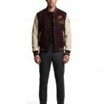 Premium Heavyweight Wool Melton Cream Lambskin Leather Sleeves Luxury Varsity Jacket Men Custom Embroidery OEM Sialkot Supplier