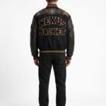 Premium High End Custom Logo Melton Wool Varsity Jacket Genuine Leather Sleeves Luxury Heavyweight Streetwear Bomber Jacket OEM view 2