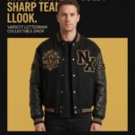 Premium High End Custom Logo Melton Wool Varsity Jacket Genuine Leather Sleeves Luxury Heavyweight Streetwear Bomber Jacket OEM view 5