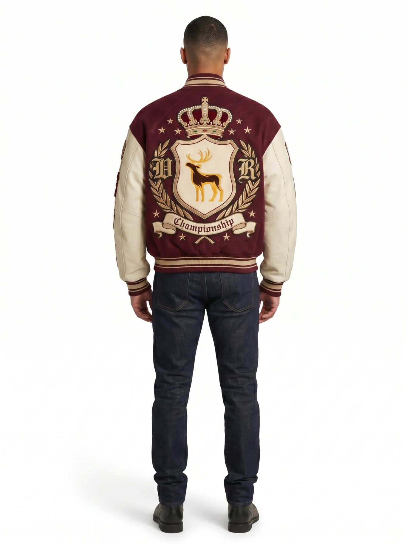 Premium Oversized Luxury Men's Leather Varsity Jacket Heavyweight Wool Chenille Embroidery Custom Logo Streetwear Nexus Jacket view 2