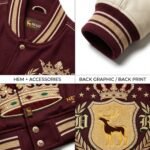 Premium Oversized Luxury Men's Leather Varsity Jacket Heavyweight Wool Chenille Embroidery Custom Logo Streetwear Nexus Jacket view 4