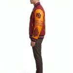 Wholesale Custom Varsity Jacket Genuine Leather Maximalist Embroidery Luxury Streetwear Men Outerwear Nexus Jacket OEM view 3