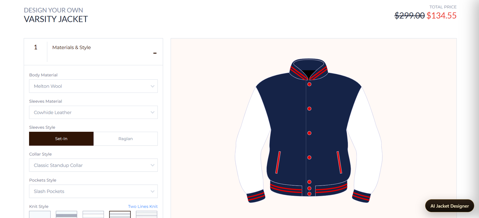 Build your own custom Nexus varsity jacket